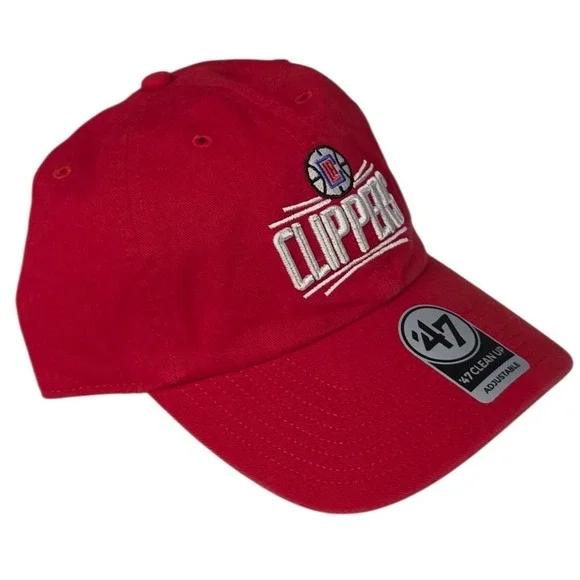 Los Angeles Clippers 47 Brand Hat Men Red Adjustable Strapback NBA Clean Up OSFA - Picture 2 of 8